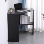 Computer Desk / Laptop Desk / Home Office / Study / Gaming Desk, Black, Corner